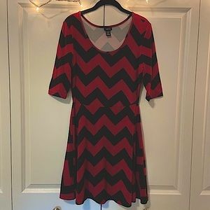 Rue21 Black and Pink Chevron Print Dress
